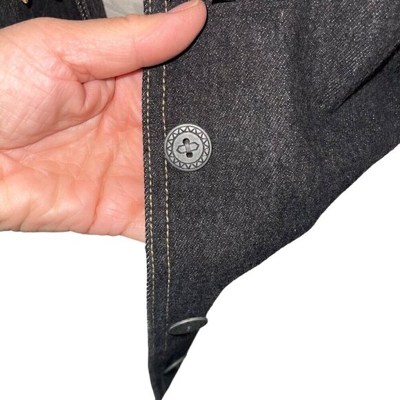 Carole Little Sport Vintage Womens Jacket Size 12 Blue Beaded Denim Leather - Picture 4 of 10